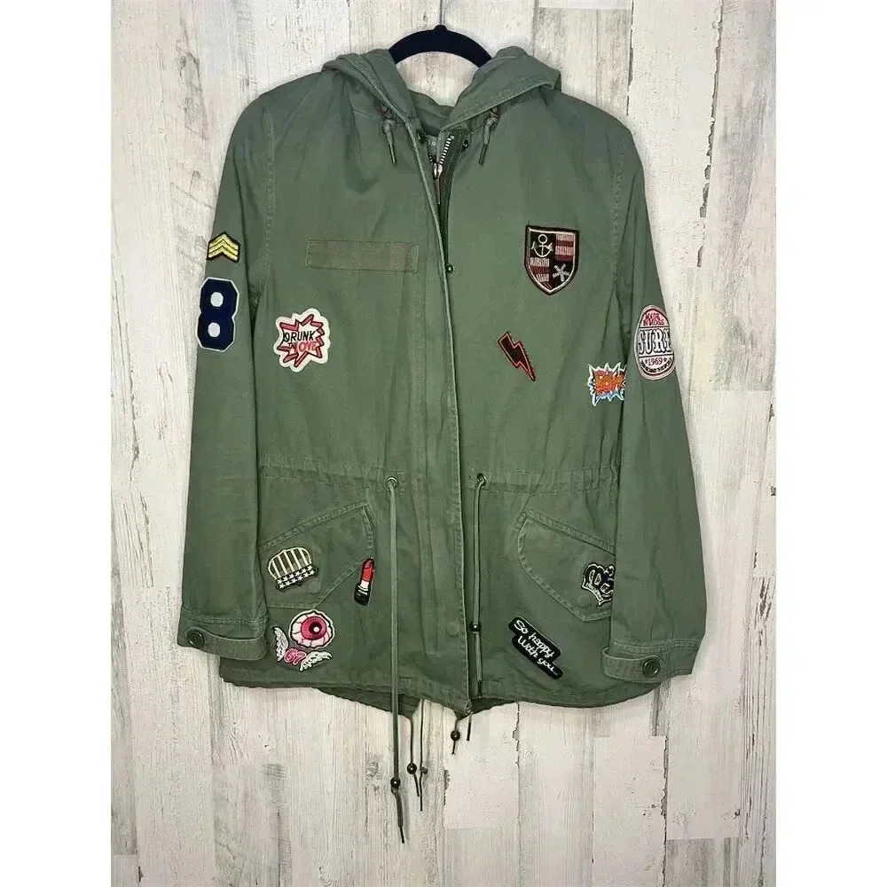 Bagatelle Women's Military Style Field Jacket Green Size L Casual